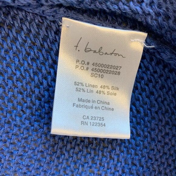 ARITZIA Blue black SS knit sweater Sz S - Picture 4 of 8